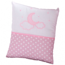 Cojín decorativo para cuna bebé MOON en rosa