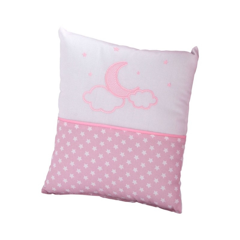 Cojín decorativo para cuna bebé MOON en rosa