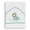 Capa de rizo para bebé COOL ZOO color blanco con dibujo elefante