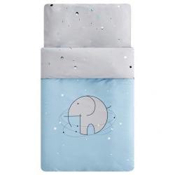 Funda nórdica con relleno para cuna BLUEPHANT elefante azul y gris