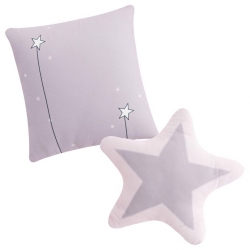 Cojín con forma de estrellas CANDY violeta para cuna del bebé