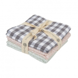 3 toallas para bebé de 30x30 cm PROVENZA color verde, gris o rosa