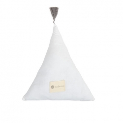 Almohada decorativa blanca VICHY con forma de triángulo