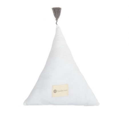 Almohada decorativa blanca VICHY con forma de triángulo