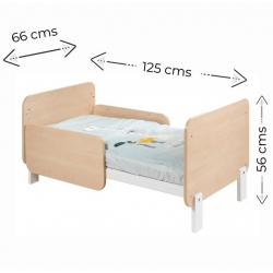 Cuna convertible en cama Montessori con barandilla JUMEIRAH medidas cama