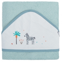 Maxicapa para secar al bebé con capucha KENIA en color turquesa