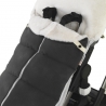 Detalle saco de invierno polar para carrito PIEL DELUX gris antracita
