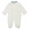 Pijama de primera puesta SPRING en algodón orgánico con pajaritos azules