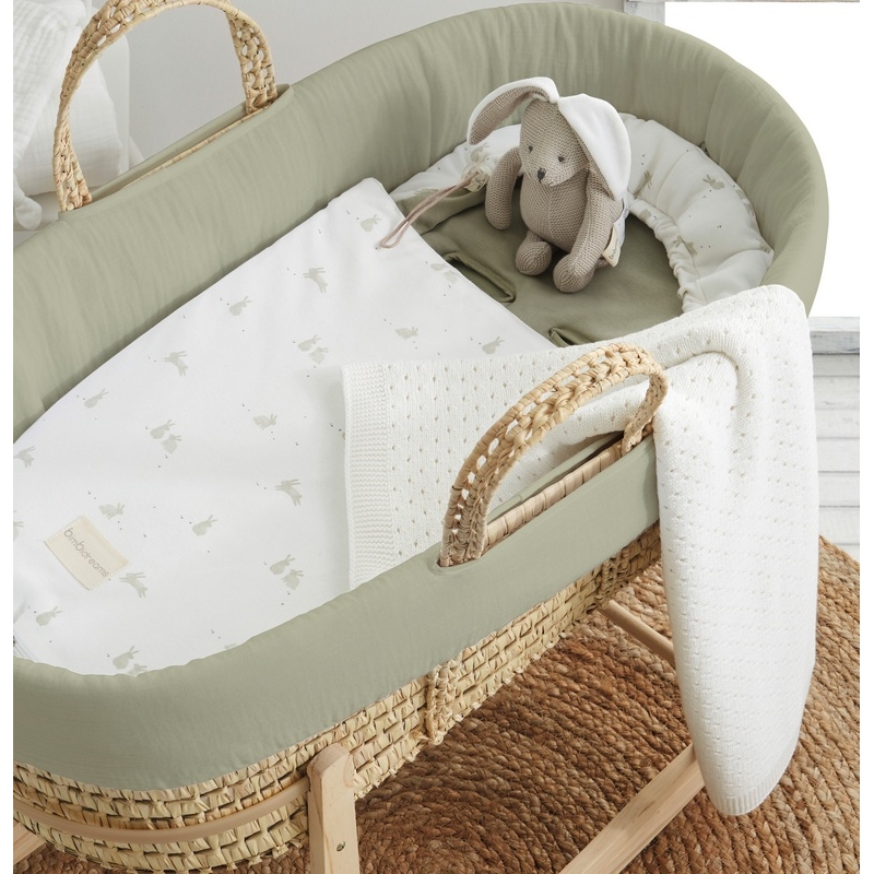 Ropa moisés bebé con edredón y almohada BUNNY algodón orgánico