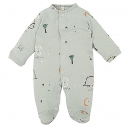 Pijama manga larga para bebé color menta JURASIC dibujo dinosaurios