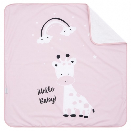 Arullo manta para minicuna del bebé RAINBOW jirafa color rosa