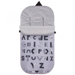 Saco silla polar o entretiempo color gris ABC cubrepiés extraíble de letras