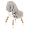 Trona convertible en mesa y silla para bebé MULTI gris funda