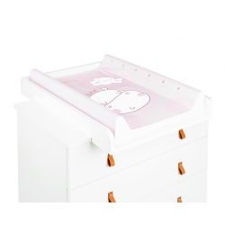 Colchón cambiador plastificado para bebé HIPPO DREAMS color rosa de kikkaboo