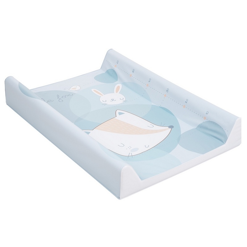 Cambiador plastificado con colchón para bebé LITTLE FOX color azul
