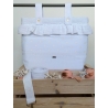 Bolso panera para coche del bebé ALMERIA piqué color blanco