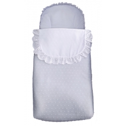 Saco de capazo en color blanco SEVILLA textil plumeti elegante