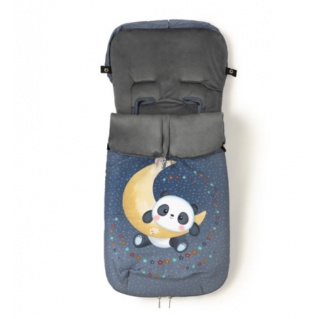 Saco gris para silla universal PANDA LUNA y estrellas de Interbaby