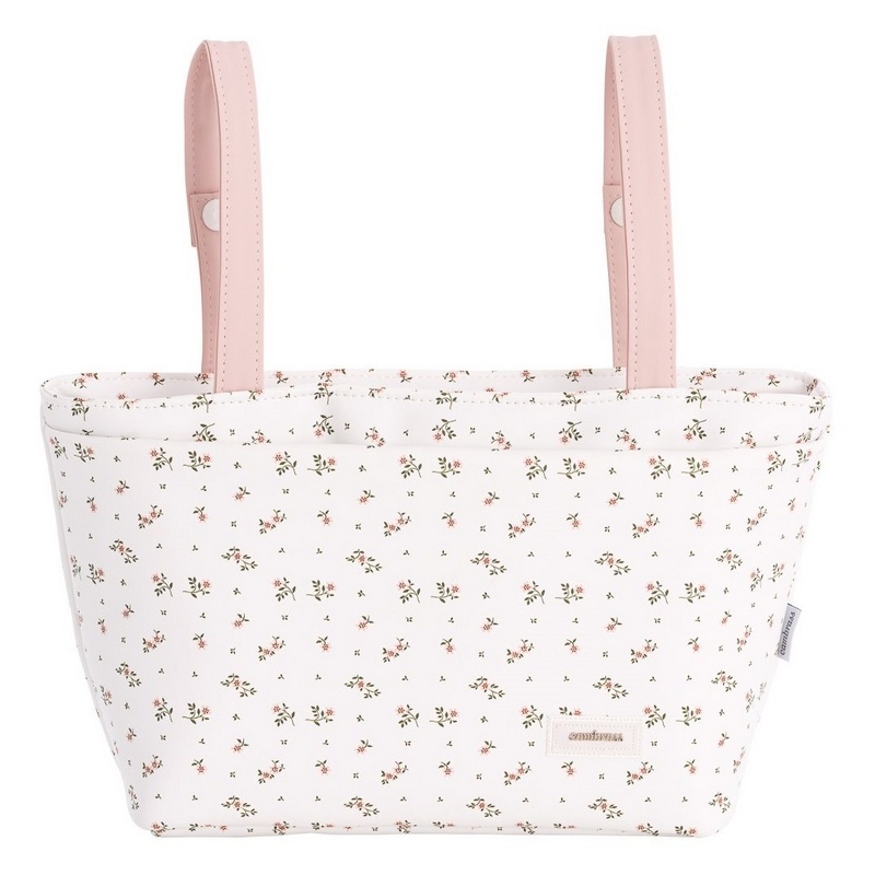 Bolso maternidad grande para hospital PACK AURA dibujo flores rosa