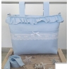Bolso carrito bebé ligero con asas y correa BYBURY pique color azul