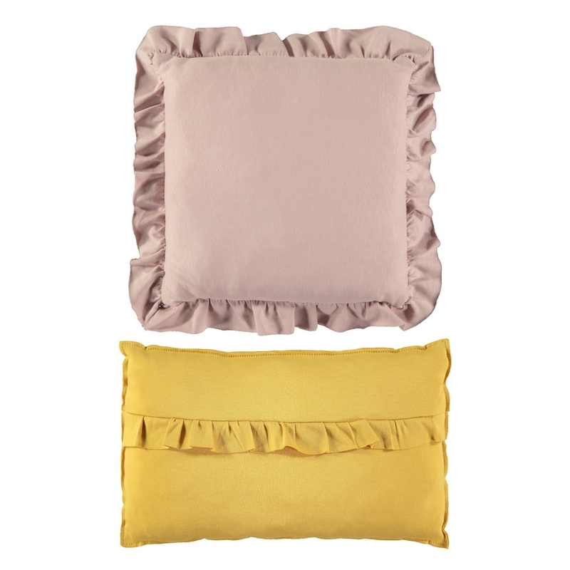 Cojines ornamentales para cuarto del bebé LAVANDA color rosa y amarillo