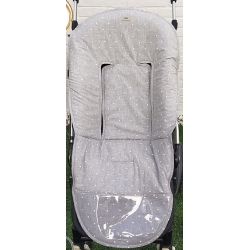 Funda carrito bebé reversible color gris ALBA estampado puntitos