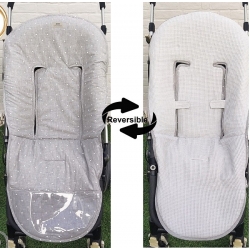 Funda carrito bebé reversible color gris ALBA