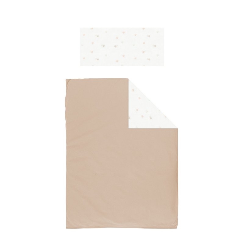 Funda nórdica reversible para bebé con relleno CIEL dibujo globos beige