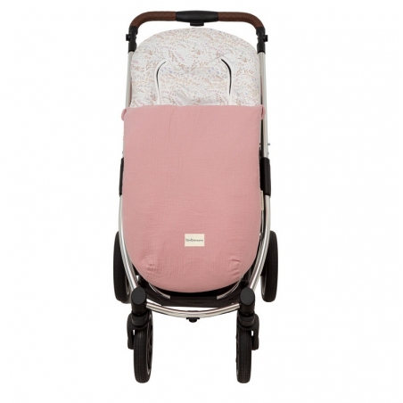 Saco de silla multiestación para niña NIZA algodón color rosa