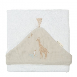 Toalla de baño para bebé de 100 cm NAIROBI con capucha de jirafa