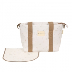 Bolso con vestidor plegable para cochecito del bebé BOTANIC CROSSBODY flores beige