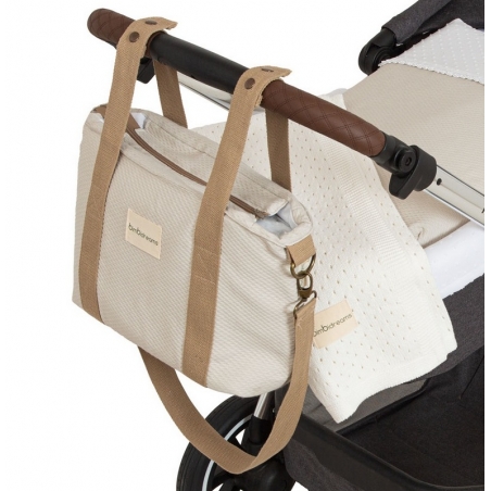 Bolso con cambiador plegable para carrito URBAN PIQUE CROSSBODY de algodón lino