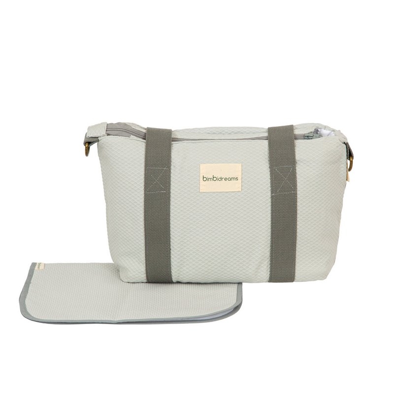 Bolso para colgar al manillar con cambiador plegable URBAN PIQUE gris de Chic Pirulos