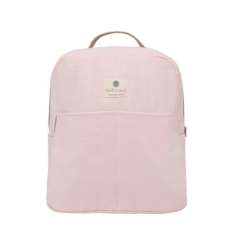 Mochila rosa NATURAL ECO con asas para colgar al carrito