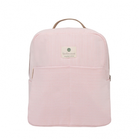 Mochila rosa NATURAL ECO con asas para colgar al carrito