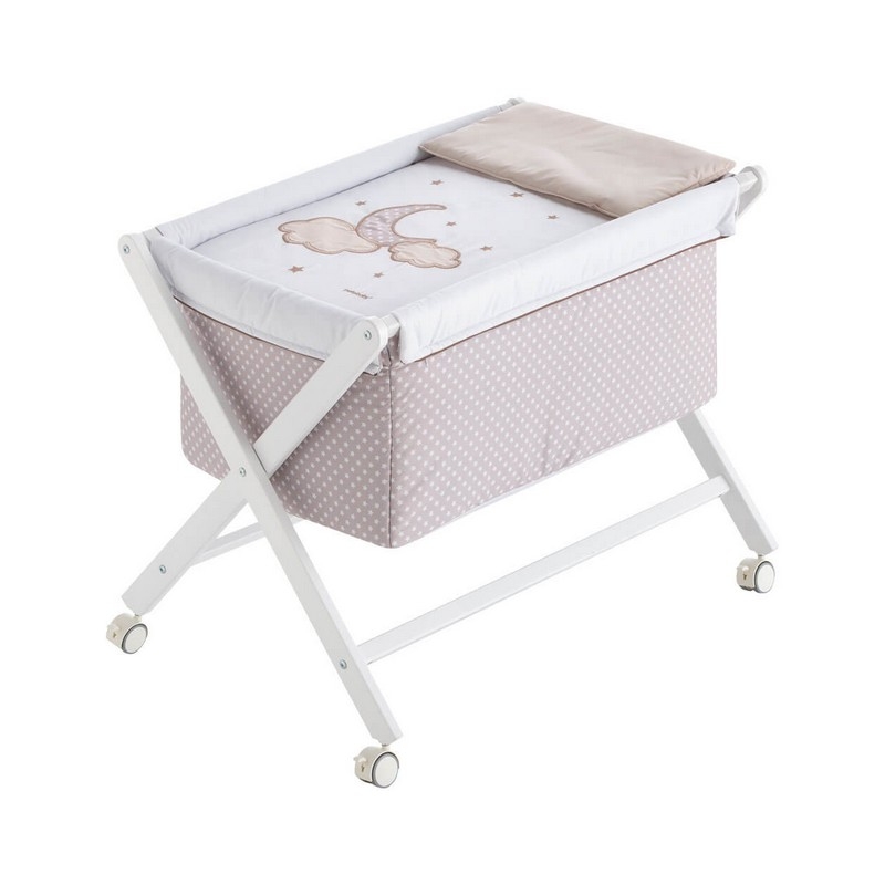 Vestidura de minicuna 50x80 cm en color lino MOON marca Pekebaby