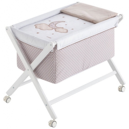 Vestidura de minicuna 50x80 cm en color lino MOON marca Pekebaby