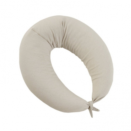 Cojín de lactancia XL de 185 cm con relleno flexible LINO algodón beige