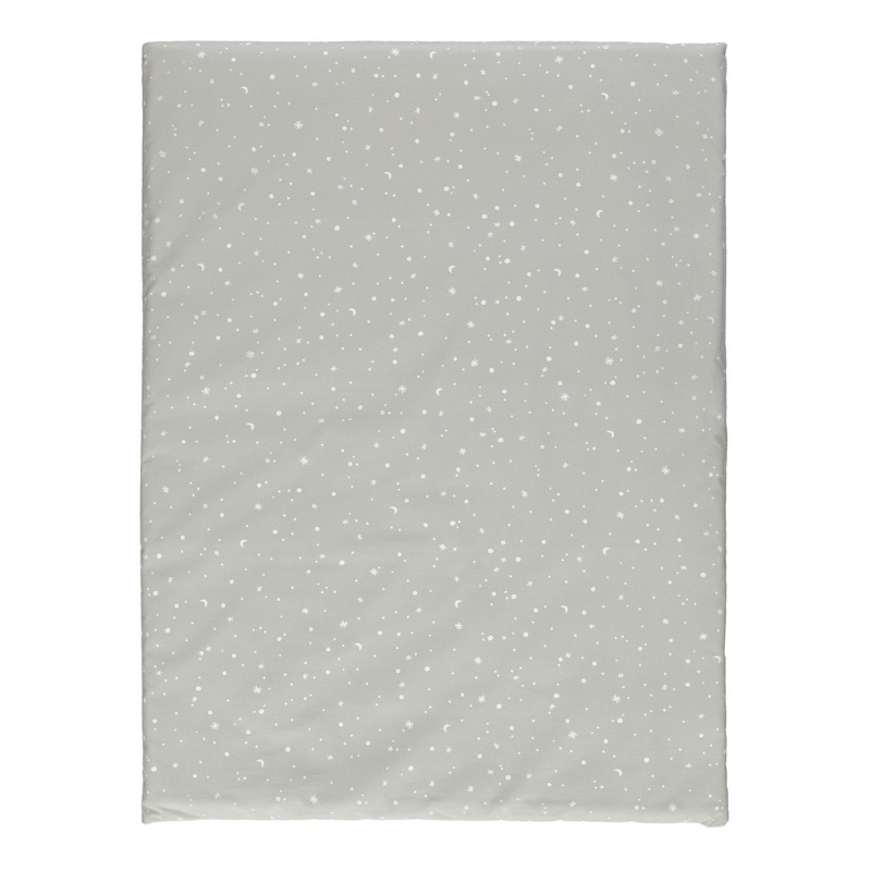 Colcha edredón para minicuna de estrellas COSMOS color gris