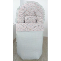 Saco para carrito de niña con flores PROVENZA cubierta vichy color menta