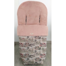 Saco de pelo rosa para silla de pasear TOILE DE JONY medida universal