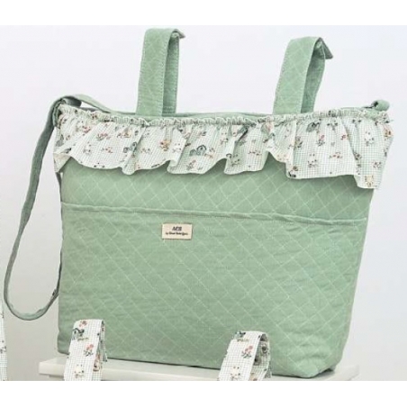 Bolso en color menta para colgar en coche de pasear LITTLE FARM con bolsillo interior