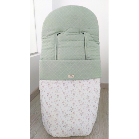 Saco de silla para carrito de paseo AINSA dibujo casitas color menta