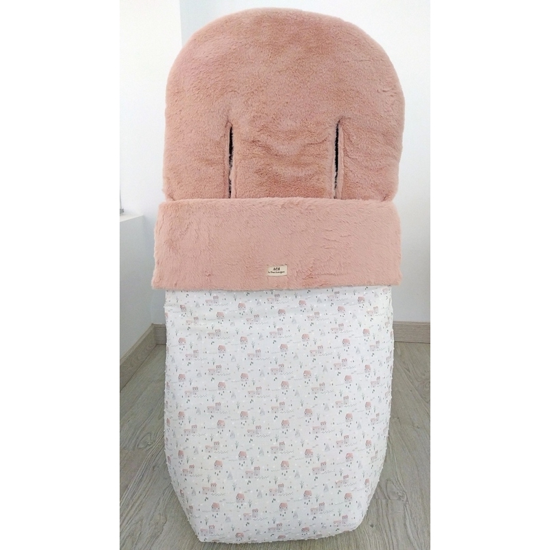 Saco de invierno para silla AINSA reverso de pelo fino color rosa