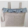 Bolso azul para carrito de niño MIMOSA estampado ramos de flores