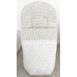 Saco con estampado de flores para silla LAVANDA blanco piedra en 2 tonos