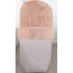 Saco de invierno con interior polar para carro PROVENZA rosa con flores