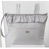 Bolso con asas y bandolera regulable para carrito LUNARES color gris