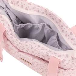 Bolso organizador xl de hojas para bebé FRESH interior rosa