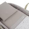 Moisés para dormir el bebe con vestidura beige ABETE detalle